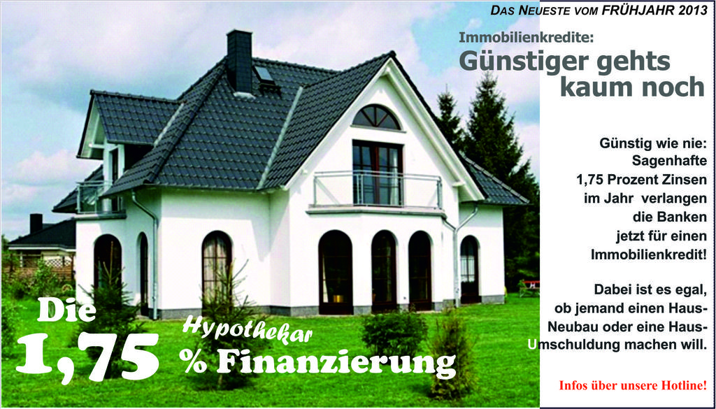 Jetzt Niedrigzinsen ausnutzen! Fixzins möglich!
