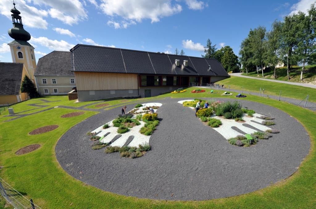 Garten bezugnehmend auf Fußreflexzonen