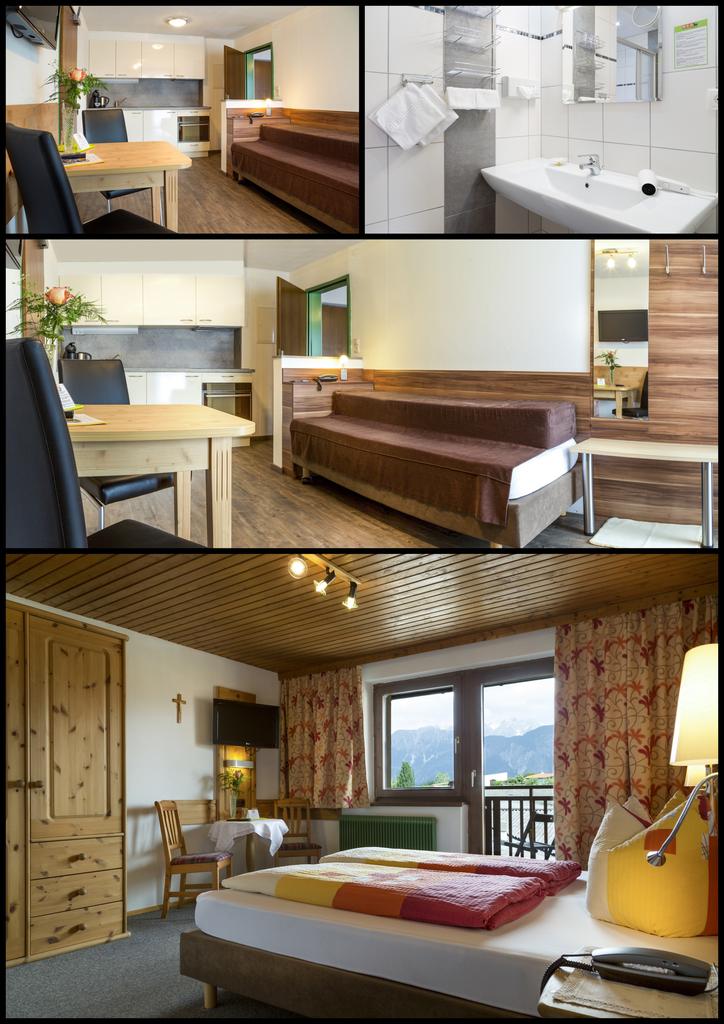 2 Zimmer Appartement mit: 1 Doppelzimmer und 1 Wohnküche - Wohnraum/Essraum mit einem Einzelbett  Küche mit Geschirrspüler, Backofen mit Mikrowelle, Wasserkocher, Kapseln-Kaffeemaschine DolceGusto, Geschirr, Gläser, Besteck und alle Kochutensilien inkl. Bett- und Tischwäsche 