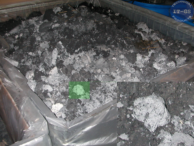 luftgetrockneter Lackschlamm nach ca. 48 Stunden ohne Energie