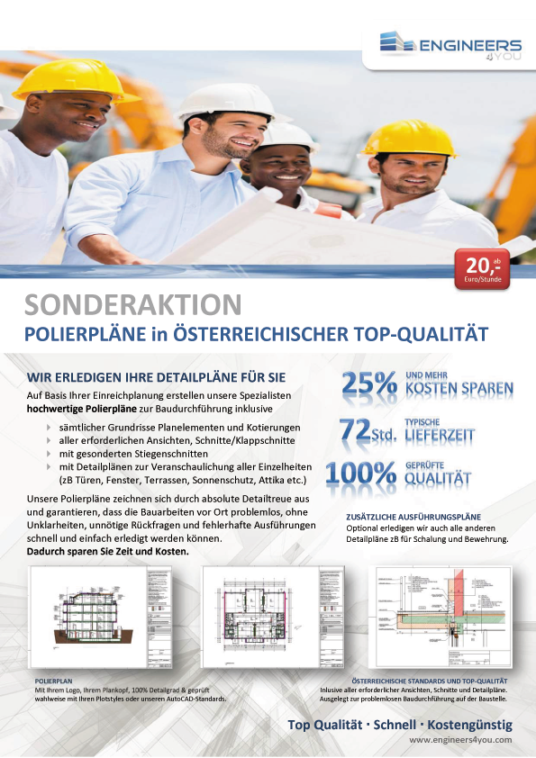 Hoher Detaillierungsgrad und Detailtreue zur Ausführung auf der Baustelle 