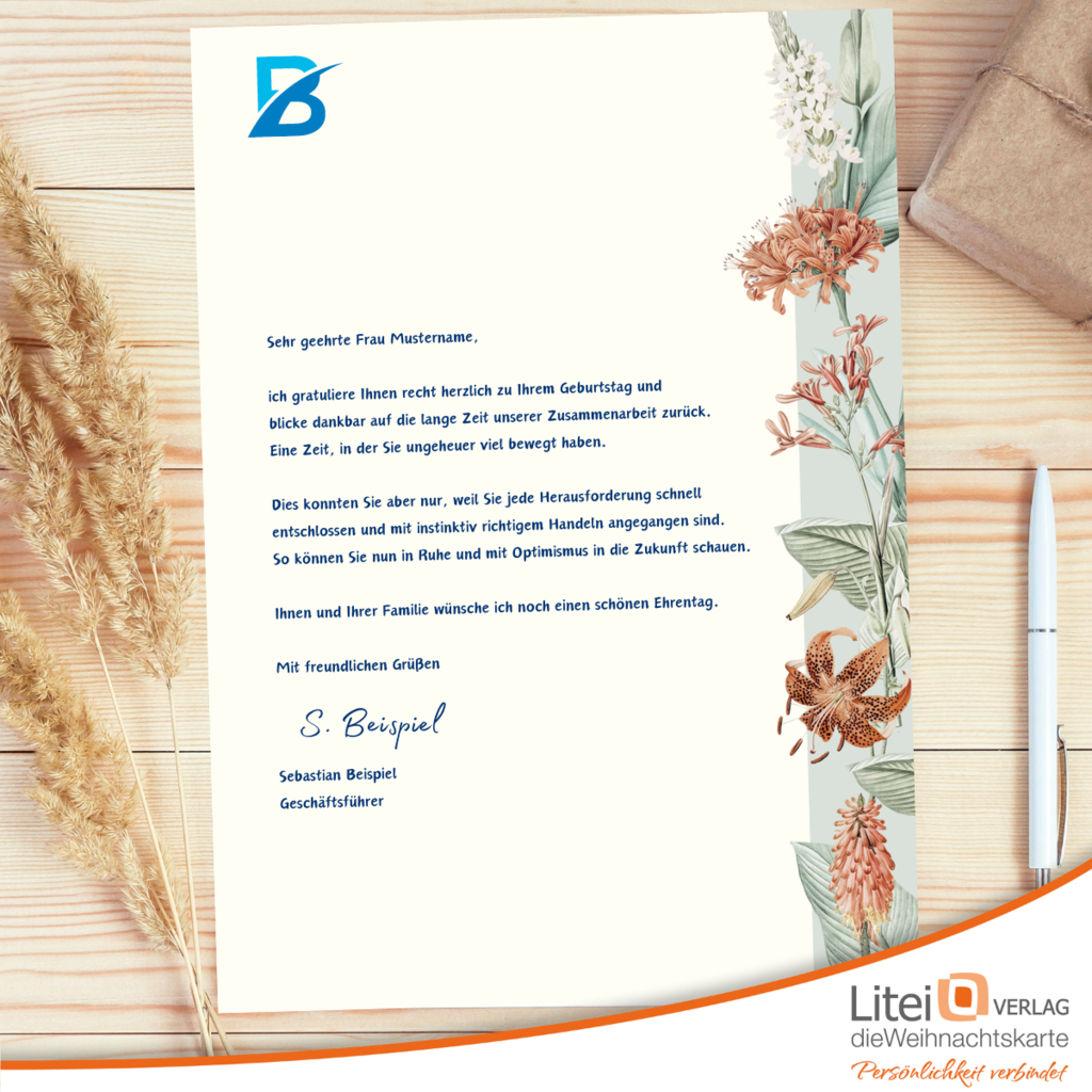 Einfach das Briefpapier mit dem bedruckten Motiv in Ihren PC-Drucker legen. Dann nur noch den gewünschten Text drucken - fertig.