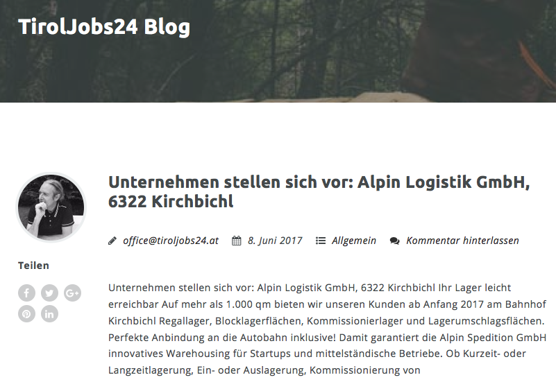 Aktueller Unternehmensblog auf https://tiroljobs24.at/blog/